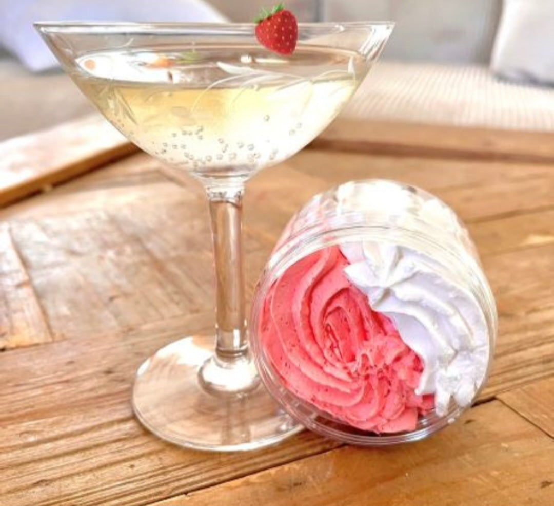 Chantilly de douche et bain Champagne fraise